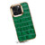 iPhone 16 Pro Max Denior Crocodile Texture Genuine Leather Electroplating Phone Case - Green