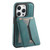 iPhone 16 Pro Denior D18 Skin Feel Rotating Holder MagSafe Detachable Card Slot Phone Case - Blue