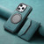 iPhone 16 Pro Max Denior D18 Skin Feel Rotating Holder MagSafe Detachable Card Slot Phone Case - Blue