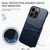 iPhone 14 Pro Suteni Calf Texture Card Slots Phone Case - Blue