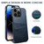 iPhone 14 Pro Suteni Calf Texture Card Slots Phone Case - Blue