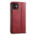 iPhone 11 Suteni J02 Oil Wax Wallet Leather Phone Case - Red