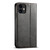iPhone 11 Pro Max Suteni J02 Oil Wax Wallet Leather Phone Case - Black