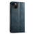 iPhone 13 Suteni J02 Oil Wax Wallet Leather Phone Case - Blue