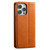 iPhone 13 Pro Suteni J02 Oil Wax Wallet Leather Phone Case - Khaki