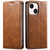 iPhone 14 Suteni J02 Oil Wax Wallet Leather Phone Case - Brown