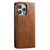 iPhone 15 Pro Max Suteni J02 Oil Wax Wallet Leather Phone Case - Brown