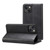 iPhone 15 Suteni Calf Texture Horizontal Flip Leather Phone Case - Black