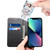 iPhone 15 Suteni Calf Texture Horizontal Flip Leather Phone Case - Black