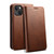 iPhone 15 Plus Suteni Calf Texture Horizontal Flip Leather Phone Case - Brown