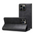 iPhone 15 Pro Max Suteni Calf Texture Horizontal Flip Leather Phone Case - Black