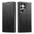 Samsung Galaxy S23 Ultra 5G Suteni Calf Texture Horizontal Flip Leather Phone Case - Black