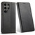 Samsung Galaxy S22 Ultra 5G Suteni J02 Oil Wax Wallet Leather Phone Case - Black