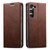Samsung Galaxy S24+ 5G Suteni Calf Texture Horizontal Flip Leather Phone Case - Brown