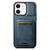 iPhone 11 Suteni H02 Leather Wallet Stand Back Phone Case - Blue