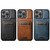 iPhone 14 Plus Suteni H02 Leather Wallet Stand Back Phone Case - Brown