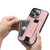 iPhone 14 Plus Suteni H13 Litchi Leather Wrist Strap Wallet Back Phone Case - Pink