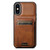 iPhone XS Max Suteni H02 Leather Wallet Stand Back Phone Case - Brown