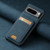 Google Pixel 6a Suteni H02 Litchi Leather Card Wallet Stand Back Phone Case - Blue