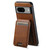 Google Pixel 8a Suteni H02 Leather Wallet Stand Back Phone Case - Brown