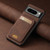Google Pixel 8a Suteni H02 Litchi Leather Card Wallet Stand Back Phone Case - Brown