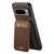Google Pixel 8a Suteni H02 Litchi Leather Card Wallet Stand Back Phone Case - Brown