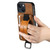 iPhone 15 Suteni H13 Card Wallet Wrist Strap Holder PU Phone Case - Brown