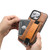 iPhone 15 Pro Suteni H13 Card Wallet Wrist Strap Holder PU Phone Case - Brown
