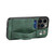 iPhone 15 Pro Max SUTENI H12 Wrist Strap Leather Back Phone Case with Card Slot - Green