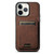 iPhone 11 Pro Suteni H02 Litchi Leather Card Wallet Stand Back Phone Case - Brown