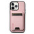 iPhone 11 Pro Max Suteni H02 Litchi Leather Card Wallet Stand Back Phone Case - Pink