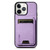 iPhone 11 Pro Max Suteni H02 Litchi Leather Card Wallet Stand Back Phone Case - Purple