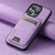 iPhone 11 Pro Max Suteni H02 Litchi Leather Card Wallet Stand Back Phone Case - Purple