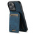 iPhone 15 Pro Suteni H02 Litchi Leather Card Wallet Stand Back Phone Case - Blue