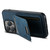 iPhone 15 Pro Suteni H02 Litchi Leather Card Wallet Stand Back Phone Case - Blue