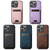 iPhone 15 Pro Suteni H02 Litchi Leather Card Wallet Stand Back Phone Case - Blue