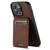 iPhone 15 Pro Suteni H02 Litchi Leather Card Wallet Stand Back Phone Case - Brown