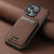 iPhone 15 Pro Max Suteni H02 Litchi Leather Card Wallet Stand Back Phone Case - Brown