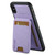 iPhone XR Suteni H02 Litchi Leather Card Wallet Stand Back Phone Case - Purple