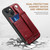 iPhone 13 Suteni 215 Wrist Strap PU Phone Case - Red