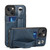 iPhone 14 Suteni 215 Wrist Strap PU Phone Case - Blue iPhone 14 Suteni 215 Wrist Strap PU Phone Case - Blue