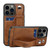 iPhone 14 Pro Suteni 215 Wrist Strap PU Phone Case - Brown iPhone 14 Pro Suteni 215 Wrist Strap PU Phone Case - Brown