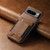 Google Pixel 7a Suteni H03 Oil Wax Leather Wallet Stand Back Phone Case - Brown