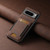 Google Pixel 7 Suteni H03 Litchi Leather Card Bag Stand Back Phone Case - Brown