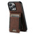 iPhone 11 Suteni H03 Litchi Leather Card Bag Stand Back Phone Case - Brown