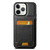 iPhone 11 Pro Max Suteni H03 Oil Wax Leather Wallet Stand Back Phone Case - Black