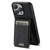 iPhone 12 Pro Max Suteni H03 Litchi Leather Card Bag Stand Back Phone Case - Black