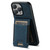 iPhone 14 Suteni H03 Litchi Leather Card Bag Stand Back Phone Case - Blue