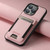 iPhone 14 Pro Suteni H03 Litchi Leather Card Bag Stand Back Phone Case - Pink