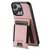 iPhone 14 Pro Suteni H03 Litchi Leather Card Bag Stand Back Phone Case - Pink